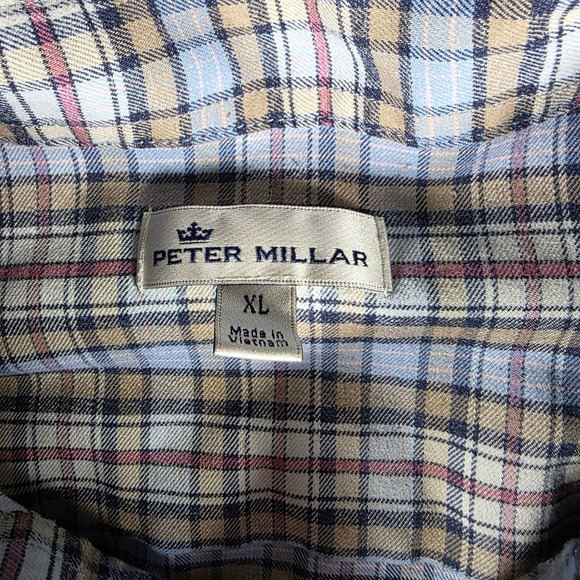 Peter Millar‎ Mens XL Plaid Button Down Long Sleeve Casual Shirt - Picture 4 of 7